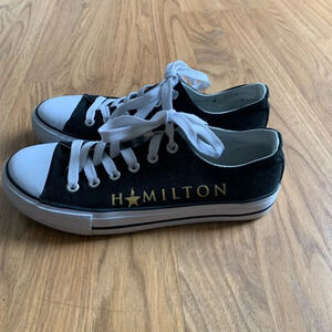 "Hamilton" Low Top Black Canvas Lace-up Sneakers Size 7